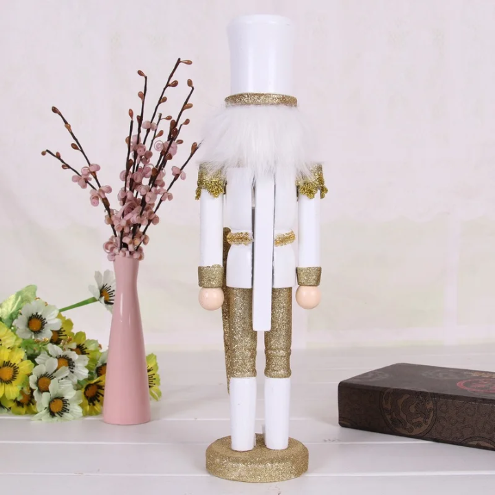 Elegant Glitter Nutcracker Decor 30cm