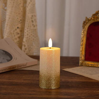 Elegant Glitter Candle Set of 3