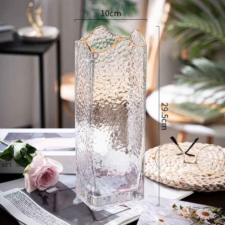 Elegant Textured Glass Vases set of 2