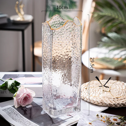 Elegant Textured Glass Vases set of 2