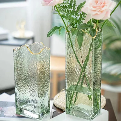 Elegant Textured Glass Vases set of 2