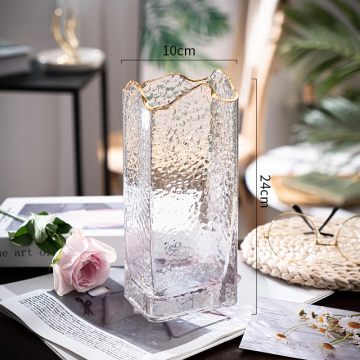 Elegant Textured Glass Vases set of 2