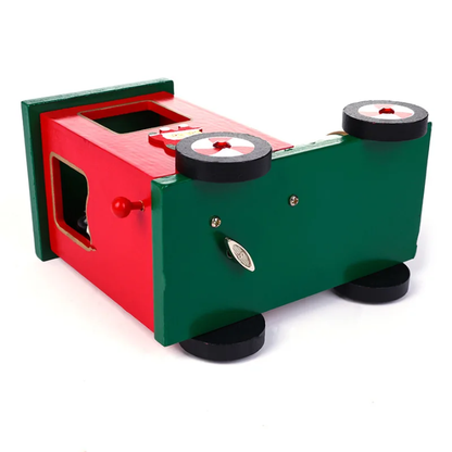 Wooden Christmas Train Décor with Wind-Up Music