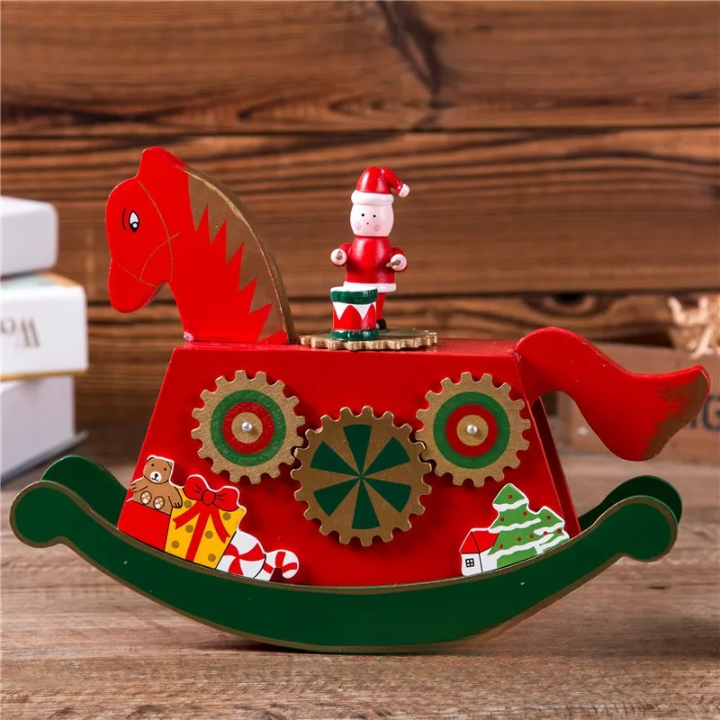 Wooden Rocking Horse Christmas Décor