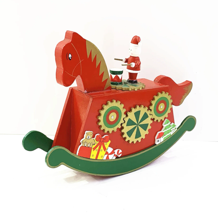 Wooden Rocking Horse Christmas Décor