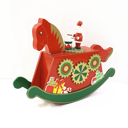 Wooden Rocking Horse Christmas Décor