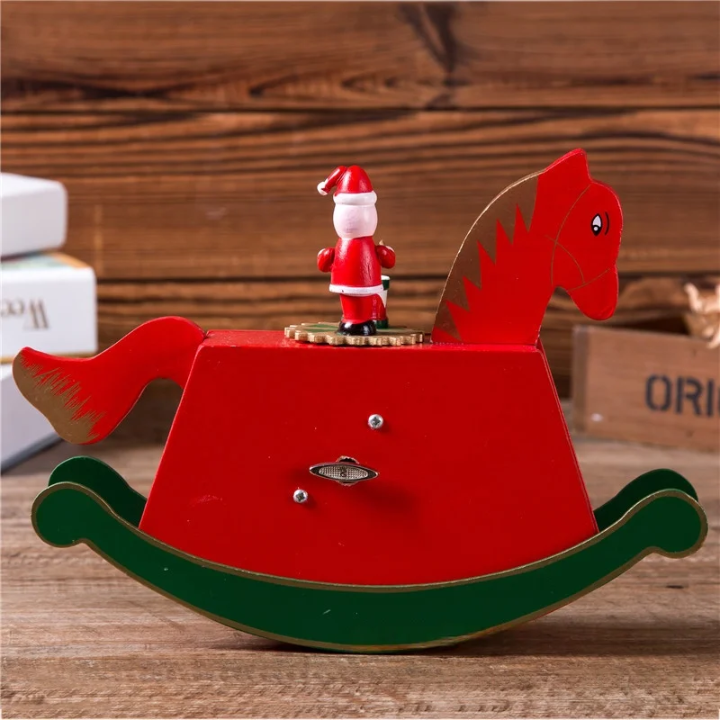 Wooden Rocking Horse Christmas Décor
