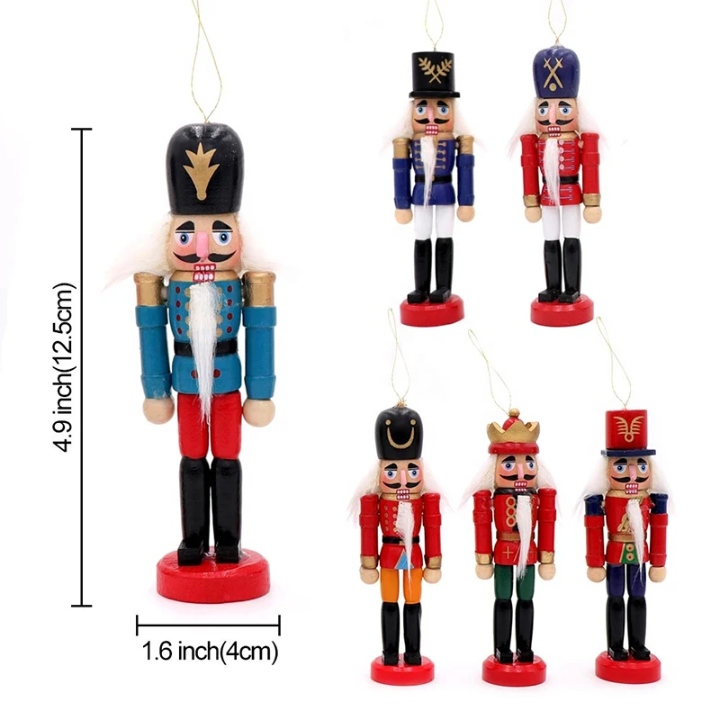 Nutcracker Decorative Set  of 6– Classic Festive Design