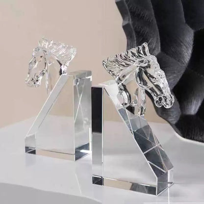 Crystal Horse Bookend