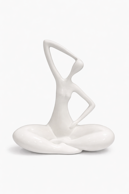 Elegant White Abstract Sculpture