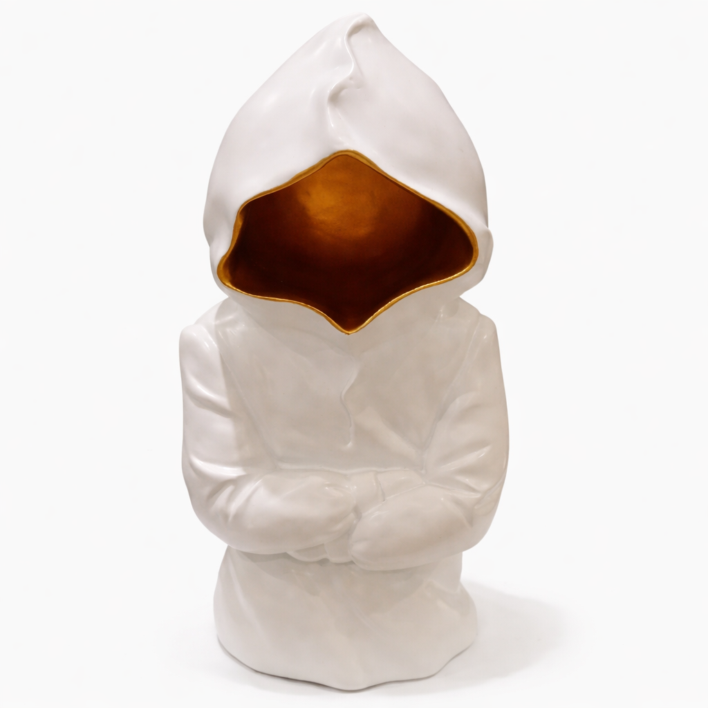 Abstract Sculpture with Gold Interior Accent