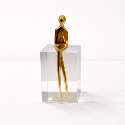 Gold Sculptures on Crystal Base - Set