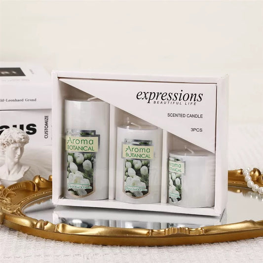 Set Of 3 Scented Candles With Fancy Box
