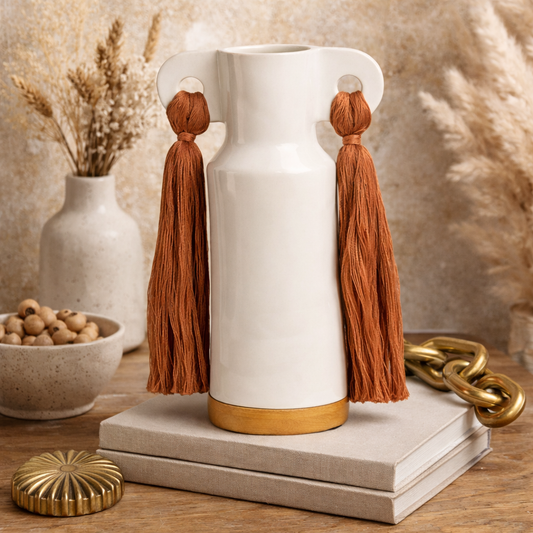Decorative Vase with Elegant Tassels