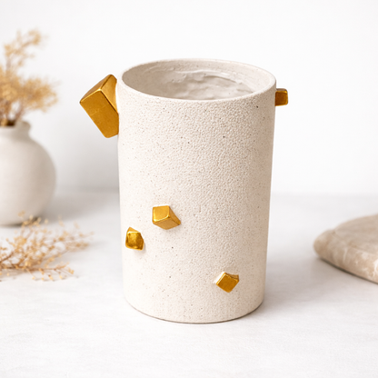 30cm Decorative Vase with Gold Accents