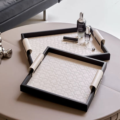 Set of 2 Leather Trays
