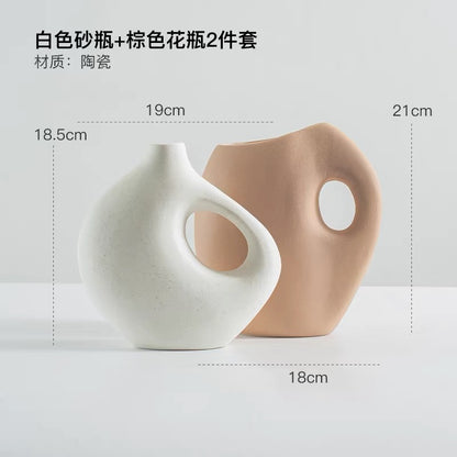 Set of 2 Ceramic Vases