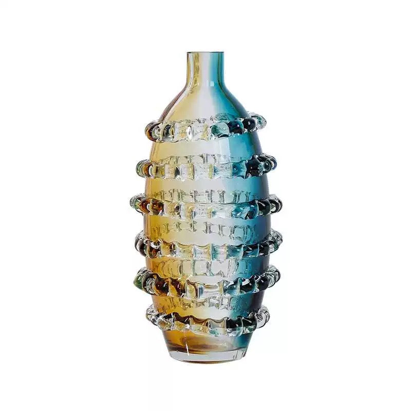 Colored Prominent Glass Vase - Set Of 2