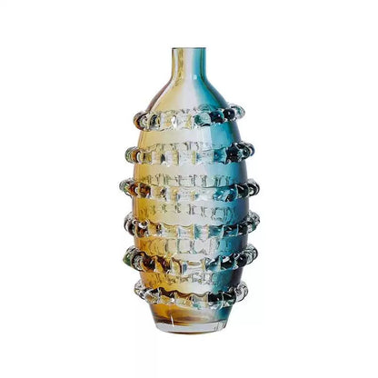 Colored Prominent Glass Vase - Set Of 2