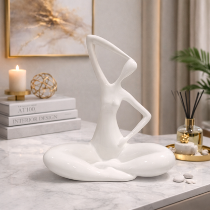 Elegant White Abstract Sculpture
