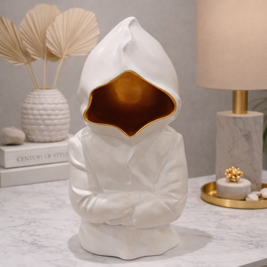 Abstract Sculpture with Gold Interior Accent