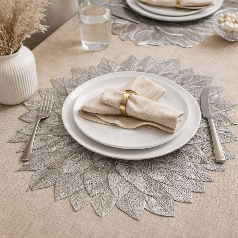 Laser-Cut Placemat with Layered Floral Design - set of 6