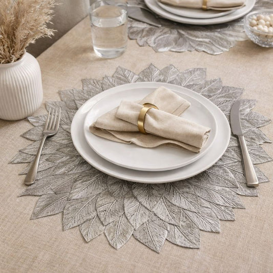 Laser-Cut Placemat with Layered Floral Design - set of 6
