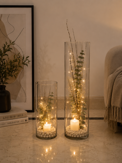Elegant Glass Vases Decorative Set
