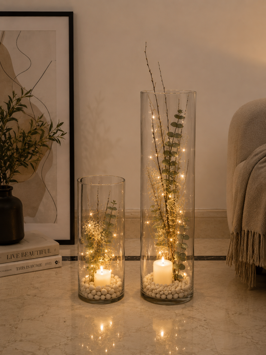 Elegant Glass Vases Decorative Set