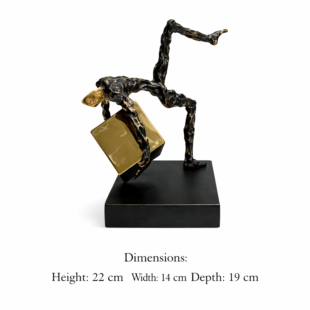 Modern Acrobat Sculpture with Gold Accent