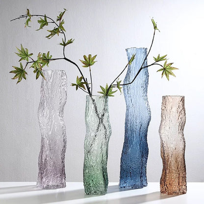 Set Of 3 Colored Glass Vases