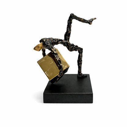 Modern Acrobat Sculpture with Gold Accent