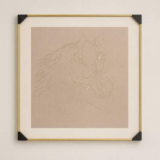 Golden Horse Wall Art – 80×80
