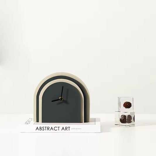Dark Grey Wooden Clock