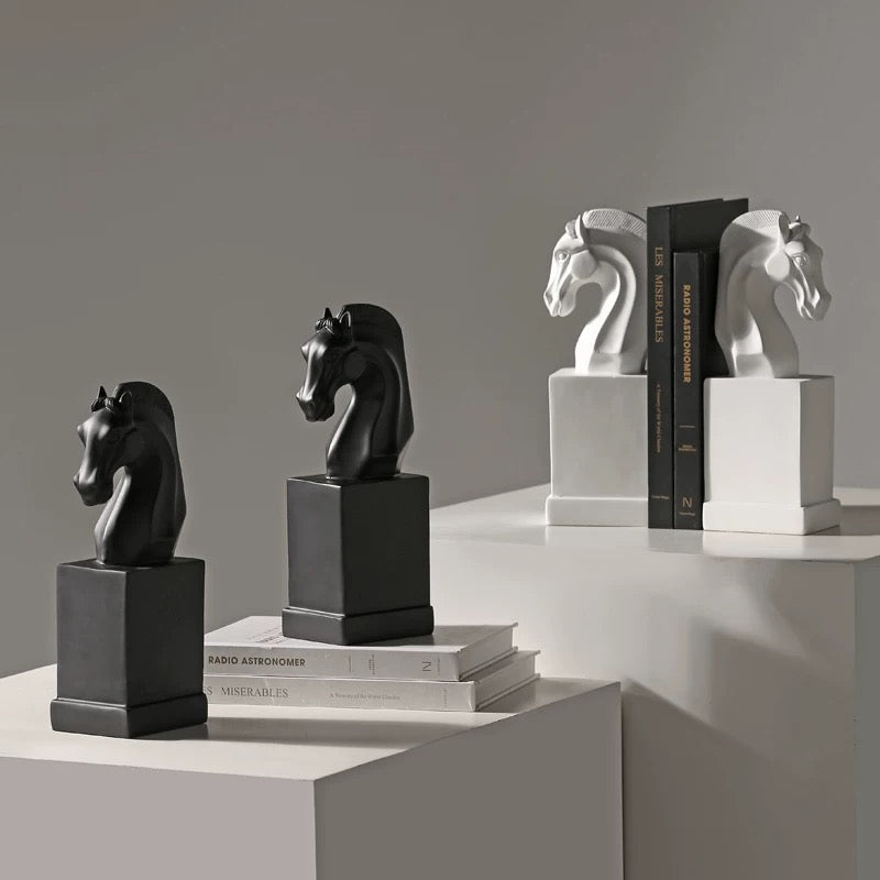 Horse Bookend Black/White