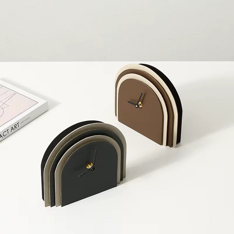 Dark Grey Wooden Clock