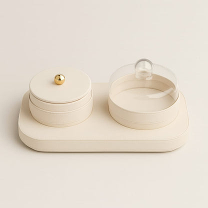 Elegant Hospitality Tray with Assorted Serving Pieces
