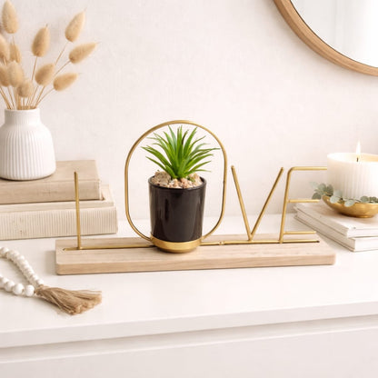 Metal Word Décor with Planter