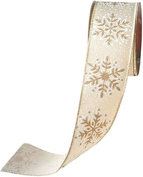 Gold Snowflake Decorative Ribbon