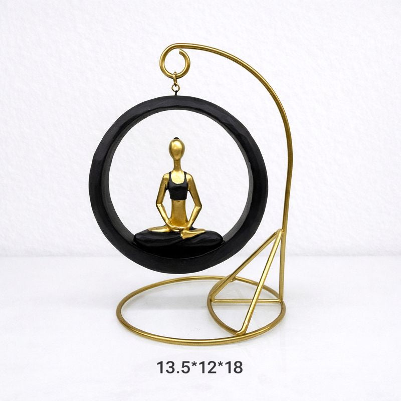 Decorative Figurine Set in Elegant Circular Frame