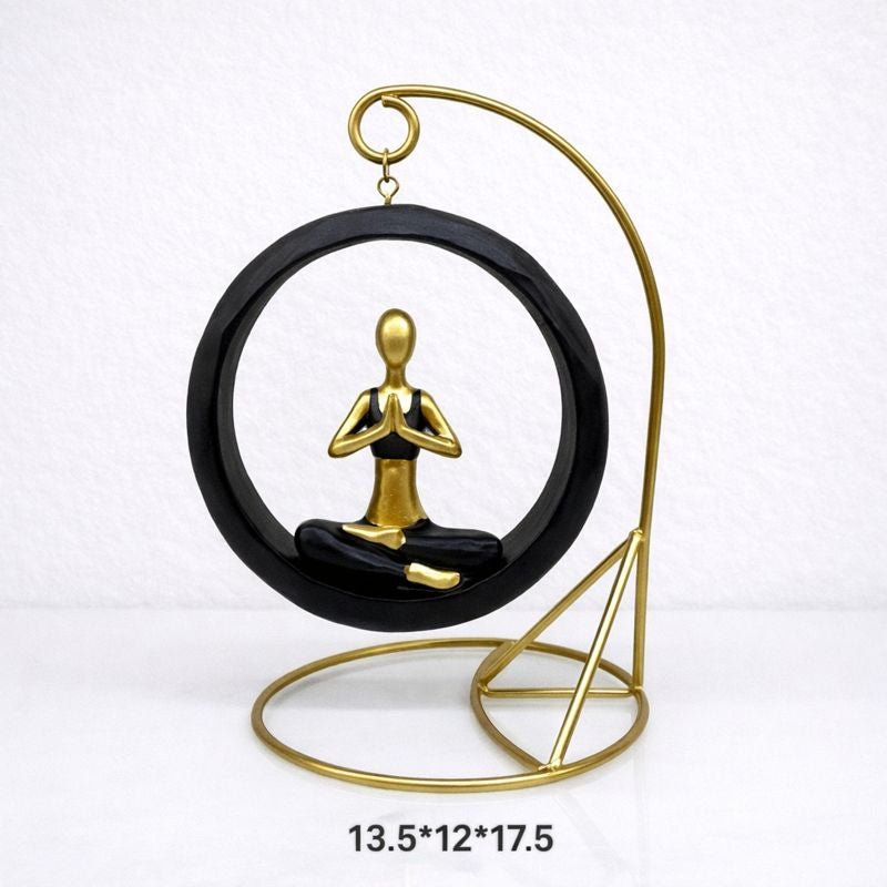 Decorative Figurine Set in Elegant Circular Frame