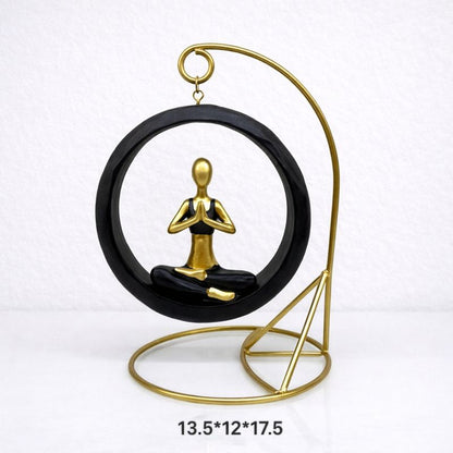 Decorative Figurine Set in Elegant Circular Frame