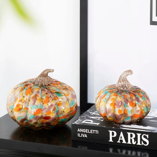 Set of 2 Glass Pumpkins