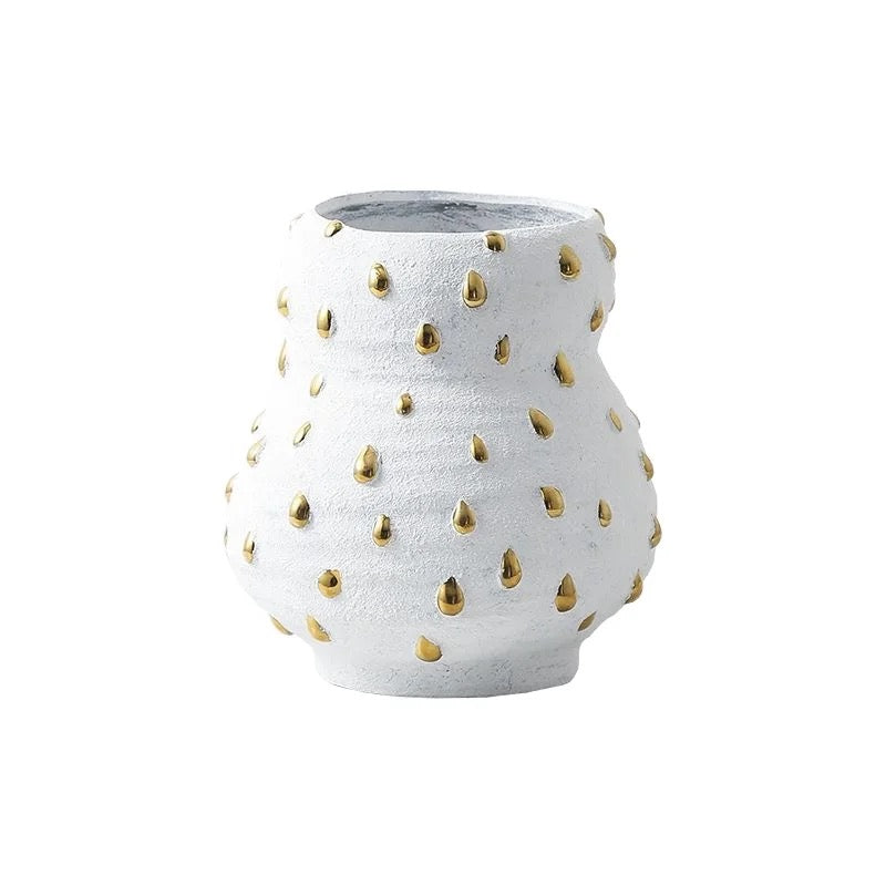 Irregular Gold Beads Ceramic Vase