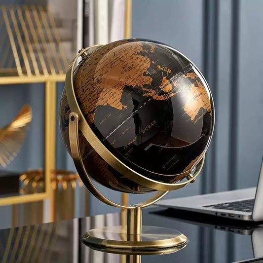 Luxury Black & Gold World Globe