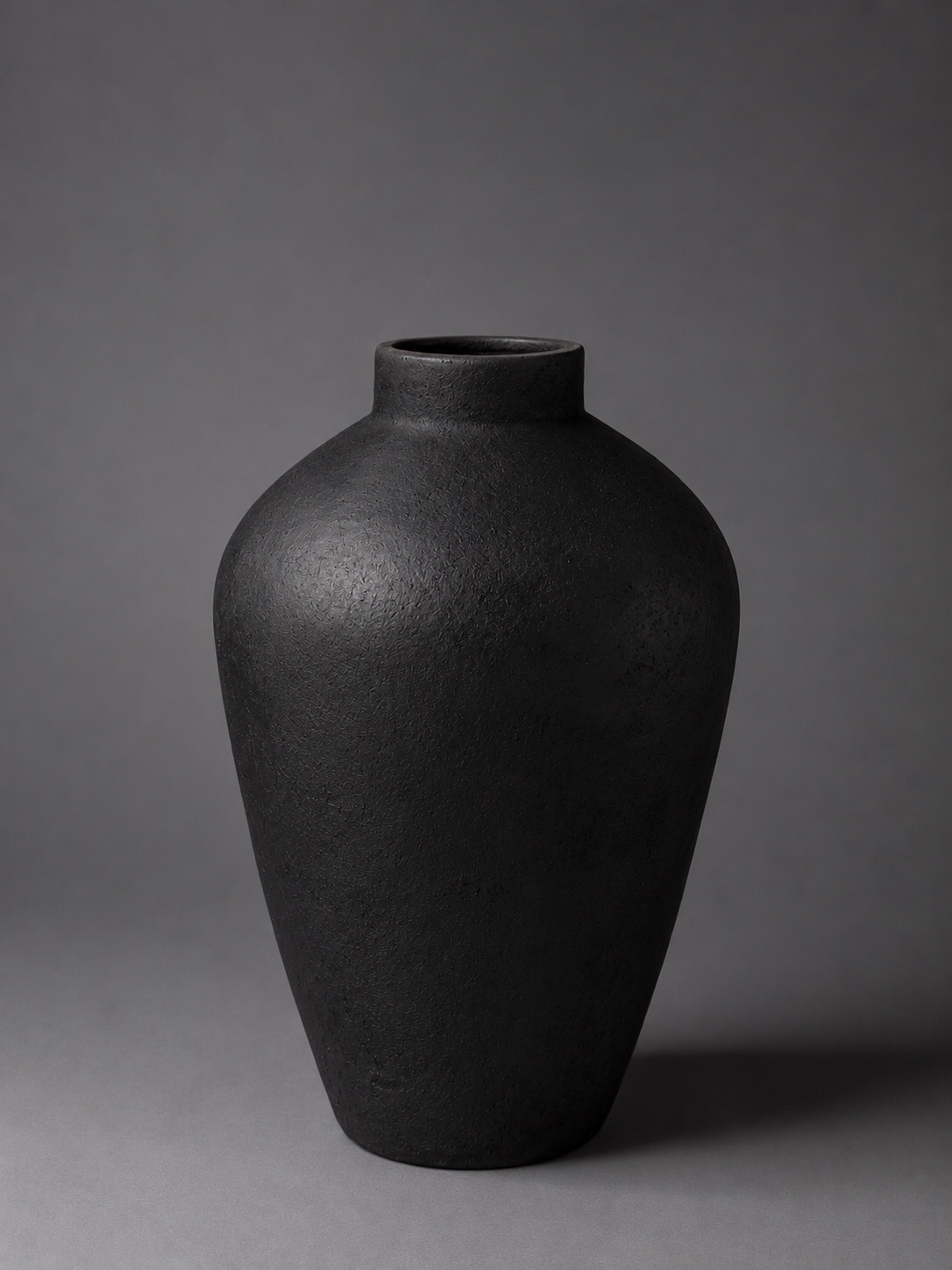 Matte Black Floor Vase