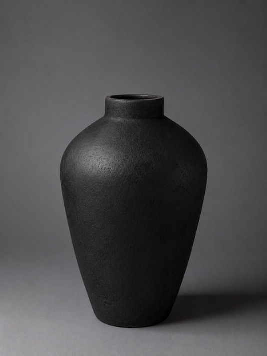 Matte Black Floor Vase