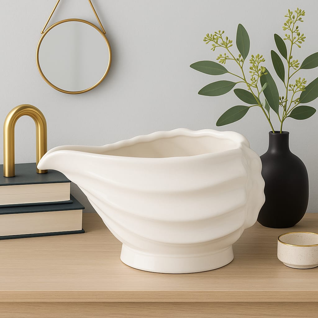 Elegant Shell-Shaped Decorative Bowl