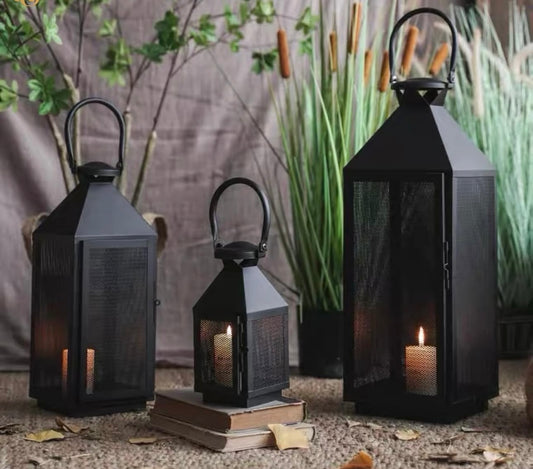 Metal Set Of 3 Lanterns