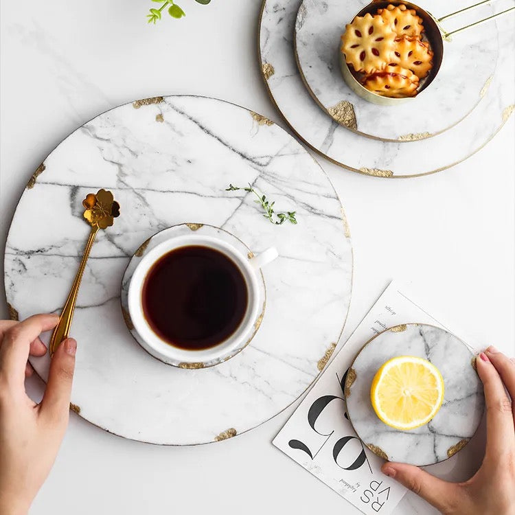 Decorative Round/ rectangle Jewelry Marble Tray